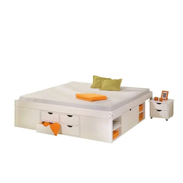Stauraumbett Nanini In Weiß 1