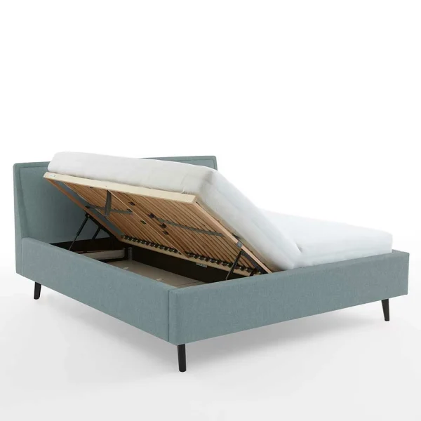 Stoff Bett In Hellblau Mit Schwarz – Longli 5