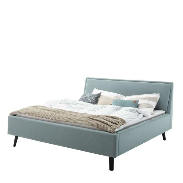 Stoff Bett In Hellblau Mit Schwarz – Longli 1