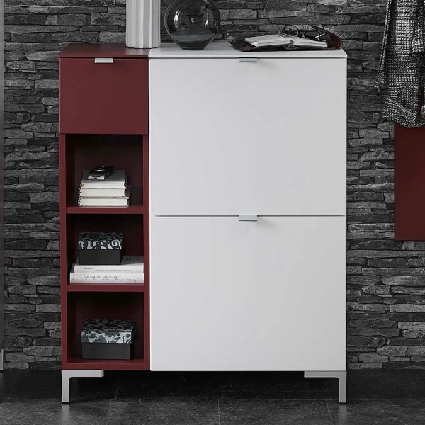 Weißer Klappen Schuhschrank 55x84x37 Cm – Indiesta 7