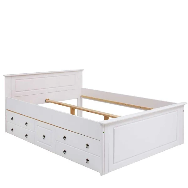Weißes Bett & Nachttische – Velriva (dreiteilig) 5