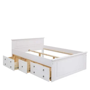 Weißes Bett & Nachttische – Velriva (dreiteilig) 16
