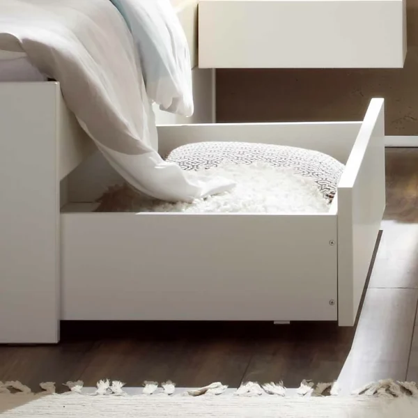 Weißes Einzelbett Haniata Aus Buche Massivholz 3