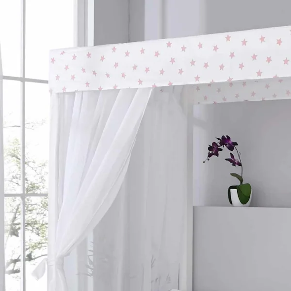 Weißes Himmelbett Sash Aus Kiefer Massivholz 6