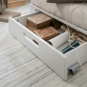 Weißes Palettenbett Aus Kiefer Massivholz – Idena 10