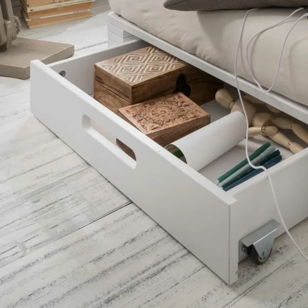 Weißes Palettenbett Aus Kiefer Massivholz – Idena 4