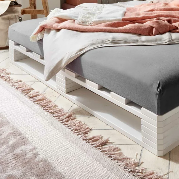 Weißes Palettenbett Aus Kiefer Massivholz – Idena 5