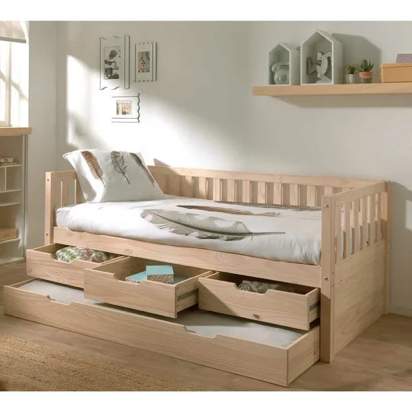 White Wash Kojenbett Mit Schubladen – Corpus 4