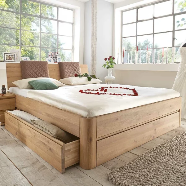 Wildeiche Funktionsbett Für 2 Personen – Aivan 1
