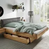 Wildeiche Holzbett Mit Stauraum – Zennian 20