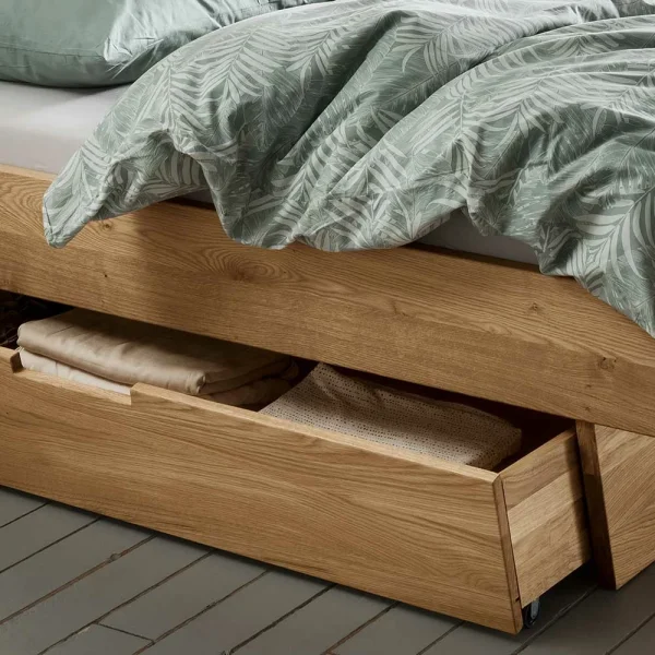 Wildeiche Holzbett Mit Stauraum – Zennian 5