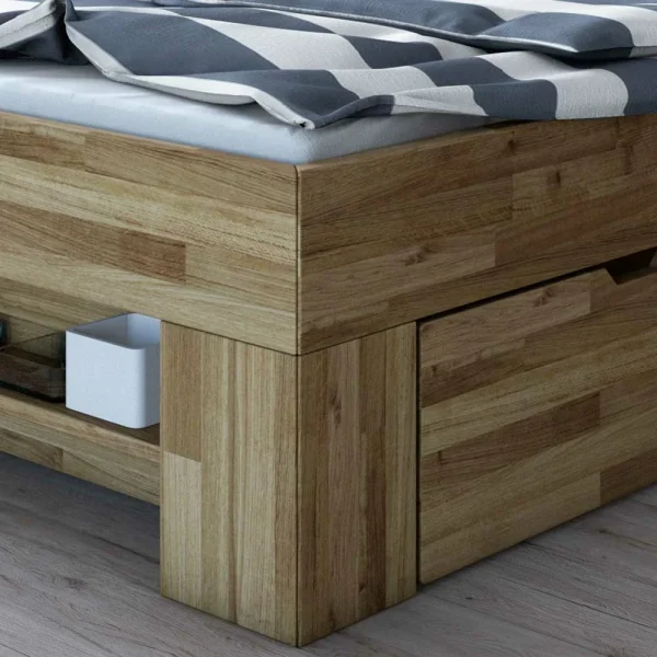 Wildeiche Schubkastenbett In Modernem Design – Henrietta 4