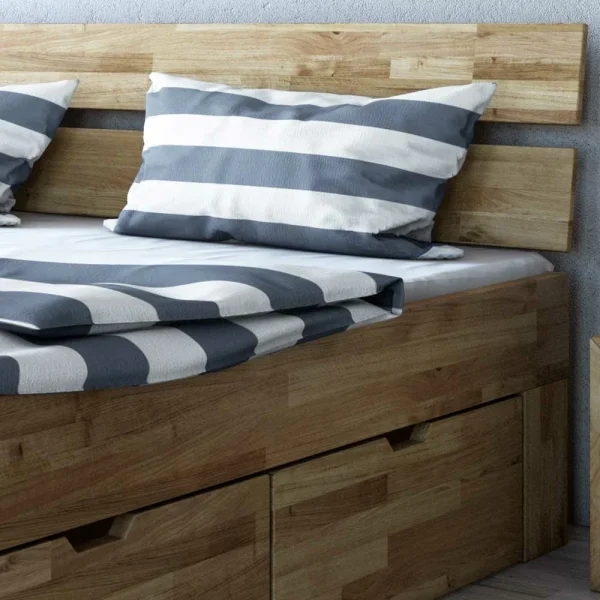 Wildeiche Schubkastenbett In Modernem Design – Henrietta 5